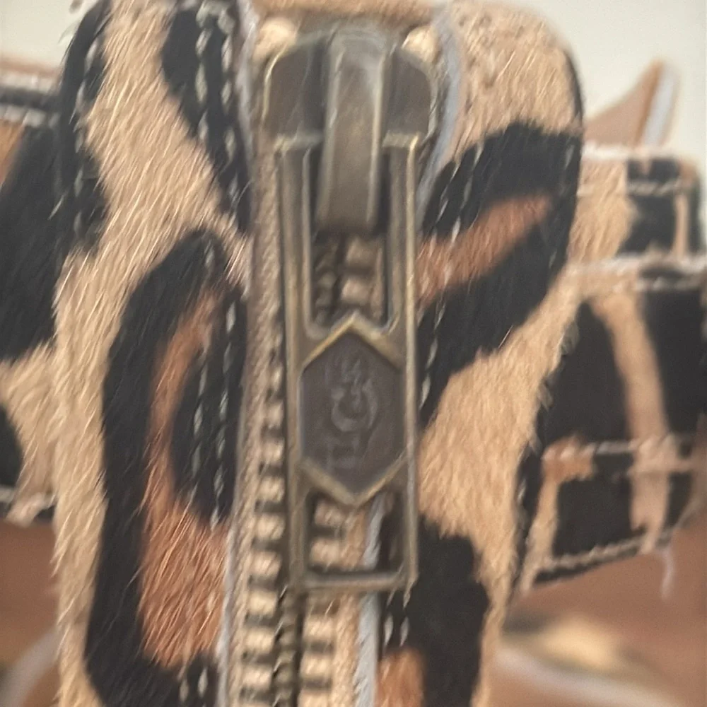 UGG Calf Hair Char Leopard Ankle Strap Sandals - Picture 6 of 8